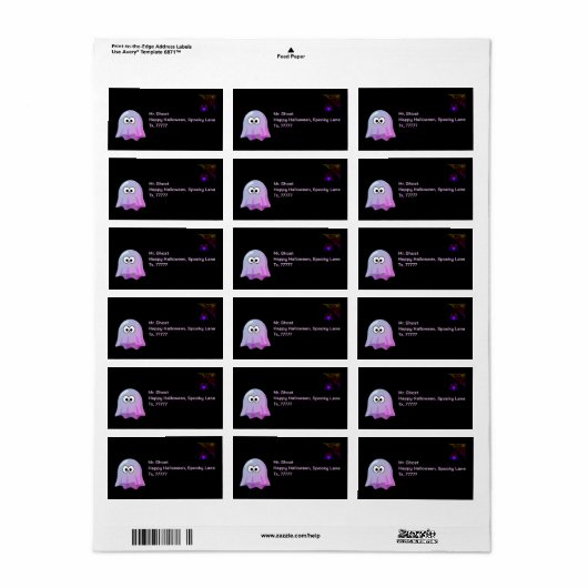 Schattigee Roze Google Eyes Ghost: Spooky & Whimsi Etiket (Full Sheet)