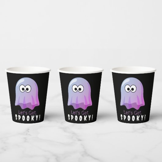 Schattigee Roze Google Eyes Ghost: Spooky & Whimsi Papieren Bekers (Multi)
