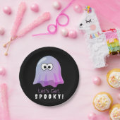 Schattigee Roze Google Eyes Ghost: Spooky & Whimsi Papieren Bordje (Feest)