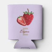 Schattigee Roze Granny Chic Haak Aardbei Monogram Blikjeskoeler (Achterkant)