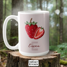 Schattigee Roze Granny Chic Haak Aardbei Monogram
