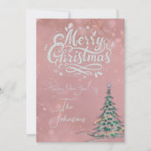 Schattigee roze grillige kerst Kaart (Voorkant)