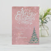 Schattigee roze grillige kerst Kaart (Staand voorkant)