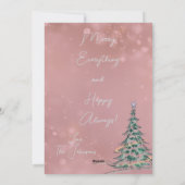 Schattigee roze grillige kerst Kaart (Achterkant)