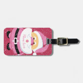 Schattigee roze grillige kerstvakantie van de Kers Bagagelabel (Voorkant horizontaal)