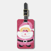 Schattigee roze grillige kerstvakantie van de Kers Bagagelabel (Voorkant verticaal)