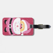 Schattigee roze grillige kerstvakantie van de Kers Bagagelabel (Achterkant horizontaal)
