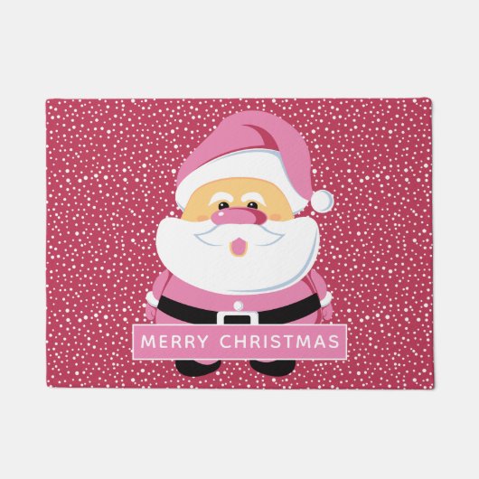 Schattigee roze grillige kerstvakantie van de Kers Deurmat (Voorkant)