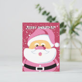 Schattigee roze grillige kerstvakantie van de Kers Feestdagenkaart (Staand voorkant)