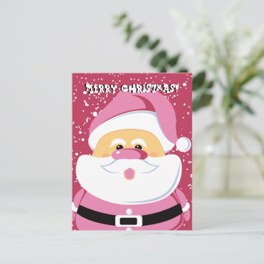 Schattigee roze grillige kerstvakantie van de Kers Feestdagenkaart (Staand voorkant)