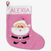 Schattigee roze grillige kerstvakantie van de Kers Grote Kerstsok (Voorkant)