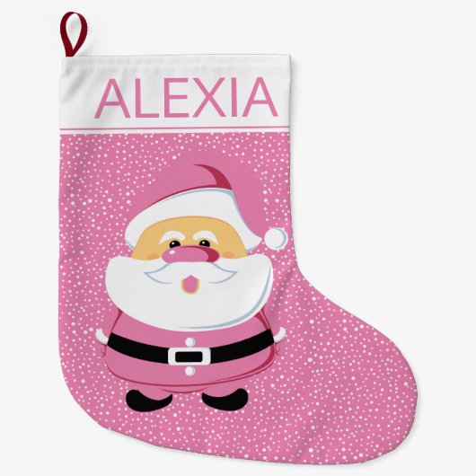 Schattigee roze grillige kerstvakantie van de Kers Grote Kerstsok (Voorkant)