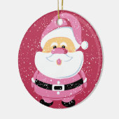 Schattigee roze grillige kerstvakantie van de Kers Keramisch Ornament (Links)