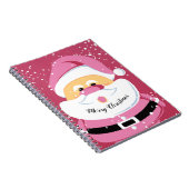 Schattigee roze grillige kerstvakantie van de Kers Notitieboek (Rechterzijde)