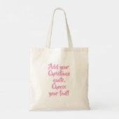 Schattigee roze grillige kerstvakantie van de Kers Tote Bag (Achterkant)