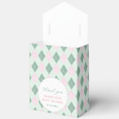 Schattigee Roze Groene Argyle Print Golf Baby show Bedankdoosjes (Open)