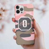 Schattigee roze groene camo, minimalistisch gepers Case-Mate iPhone case