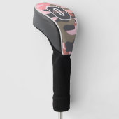 Schattigee roze groene camo, minimalistisch gepers golfheadcover (Schuin)