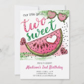 Schattigee roze groene een in een meloen 2e verjaa kaart (Voorkant)