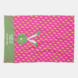 Schattigee roze groene Happy Easter Bunny en worte Theedoek