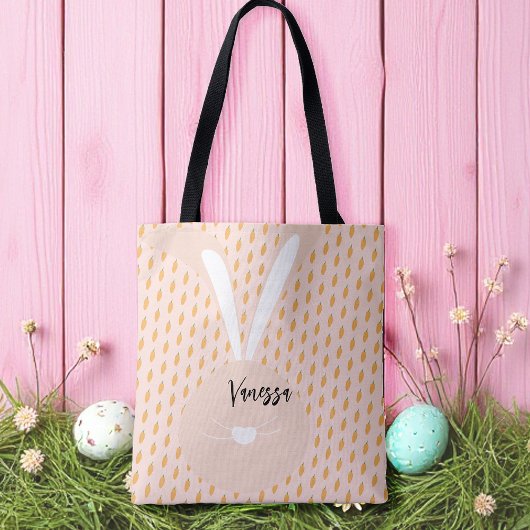 Schattigee roze groene Happy Easter wortelen en Bu Tote Bag