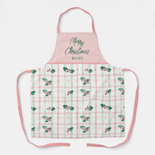 Schattigee roze groene retro kerst schort