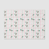 Schattigee roze groene retro kerst tissuepapier (Voorkant)