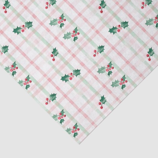 Schattigee roze groene retro kerst tissuepapier (Detail)