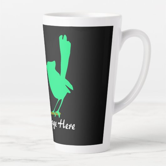 Schattigee roze groene vogels zoenen op tak naam latte mok (Rechts)