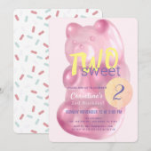 Schattigee Roze Gummy Beer Twee Sweet Girl 2e Verj Kaart (Voorkant / Achterkant)