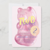 Schattigee Roze Gummy Beer Twee Sweet Girl 2e Verj Kaart (Voorkant)