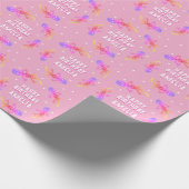 Schattigee Roze Hagedis Gecko Kind Gelukkige Verja Cadeaupapier (Hoek)