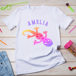 Schattigee roze hagedis gekko meisjesnaam Kinder T-shirt