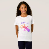 Schattigee roze hagedis gekko meisjesnaam Kinder T-shirt (Voorkant volledig)