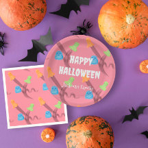Schattigee roze Halloween aanpasbaar