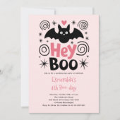 Schattigee Roze Halloween Boo Bat Verjaardag Kaart (Voorkant)