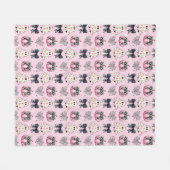 Schattigee Roze Halloween Geesten, Pompoenen & Bog Fleece Deken (Voorkant (Horizontaal))