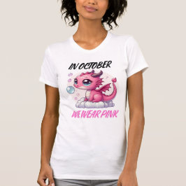 Schattigee roze Halloween "In oktober Draag we roz T-shirt