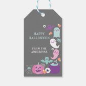 Schattigee roze halloween, spoken, vleermuis en sp cadeaulabel (Voorkant)