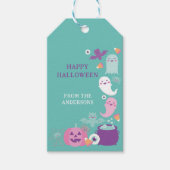 Schattigee roze halloween, spoken, vleermuis en sp cadeaulabel (Voorkant)