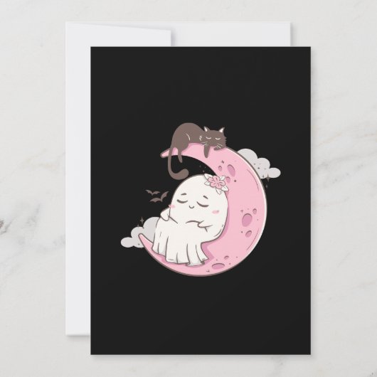 Schattigee Roze Halloween Verjaardag Boo Day Party Kaart (Achterkant)