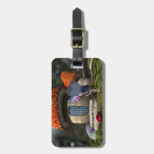 Schattigee roze-harige fee ontmoet lieveheersbeest bagagelabel (Voorkant verticaal)