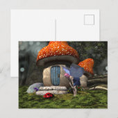 Schattigee roze-harige fee ontmoet lieveheersbeest briefkaart (Voorkant / Achterkant)