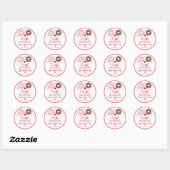Schattigee roze hart donut Valentijnsdag Ronde Sticker (Vel)