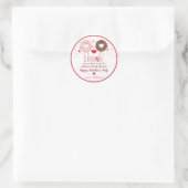 Schattigee roze hart donut Valentijnsdag Ronde Sticker (Tas)