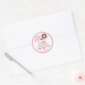 Schattigee roze hart donut Valentijnsdag Ronde Sticker (Envelop)