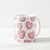 Schattigee roze hart koekjes koffiemok (Voorkant rechts)