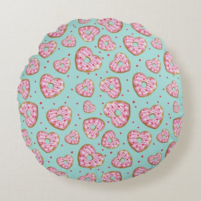 Schattigee roze hart koekjes rond kussen (Voorkant)