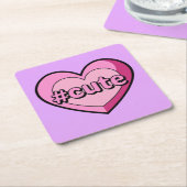 Schattigee Roze Hart Lavendel Onderzetters Set (Schuin)