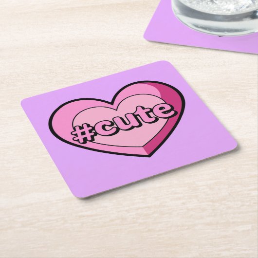 Schattigee Roze Hart Lavendel Onderzetters Set (Schuin)